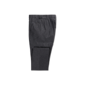 Pleat Front Trouser in Charcoal Grey Flannel