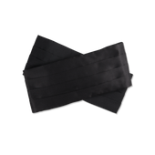 Cummerbund in Black Silk Satin
