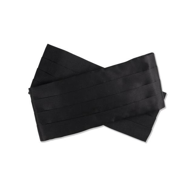 Cummerbund in Black Silk Satin