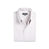 One Piece Collar Shirt in Cream Stripe Oxford