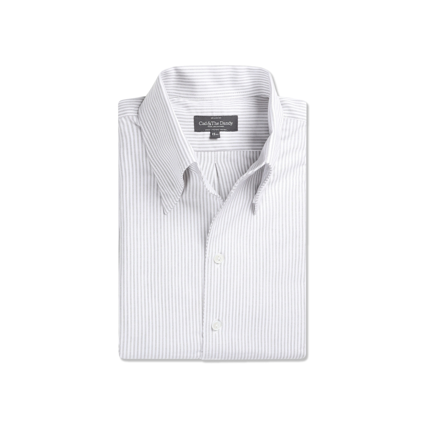 One Piece Collar Shirt In Green Stripe Oxford