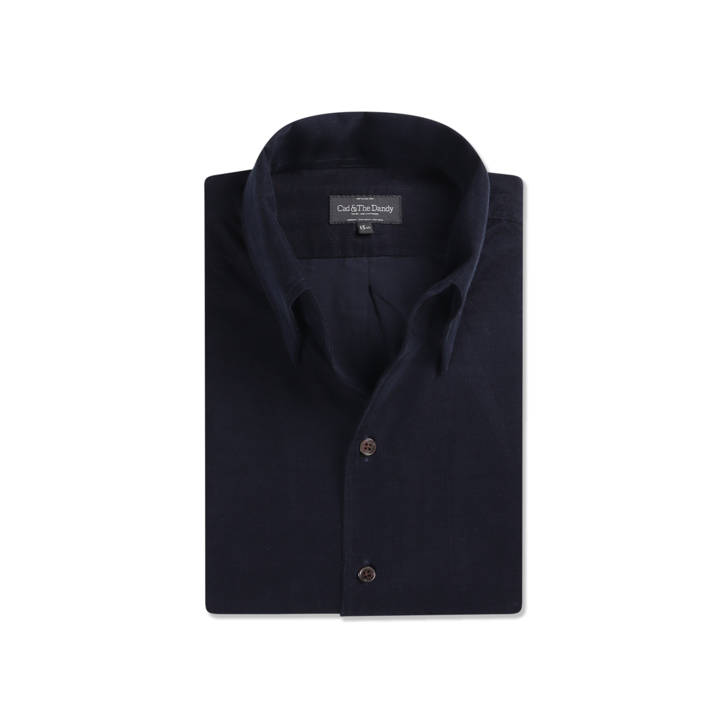 One Piece Collar Shirt In Blue Micro Corduroy