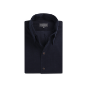 One Piece Collar Shirt in Navy Blue Micro Corduroy