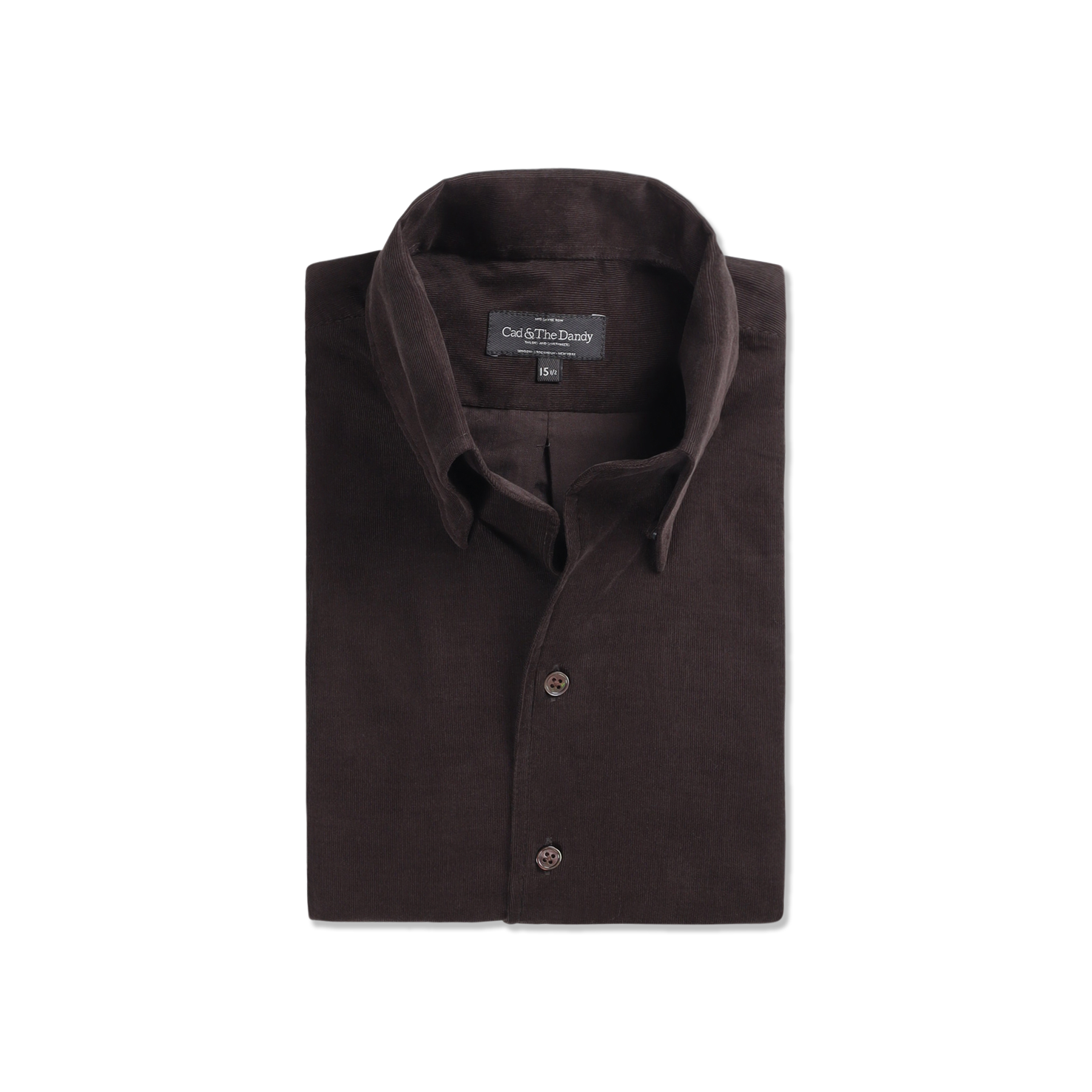 One Piece Collar Shirt In Mink Brown Micro Corduroy