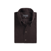 One Piece Collar Shirt in Mink Brown Micro Corduroy