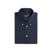 Button Down Shirt in Mid Blue Flannel
