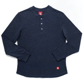 Navy Double Slub L/S Henley