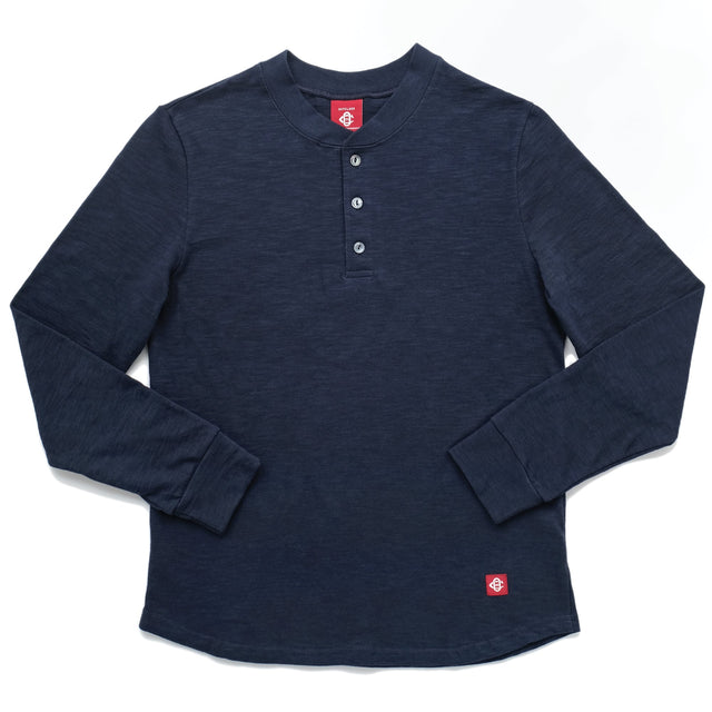 Navy Double Slub L/S Henley