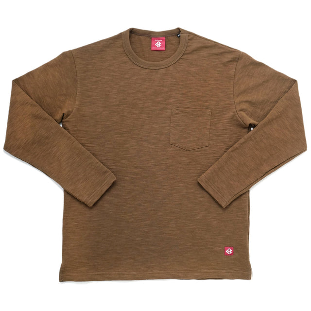 Olive Double Slub L/S Pocket T-Shirt