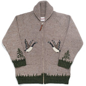 Goose Motif Zip Cardigan