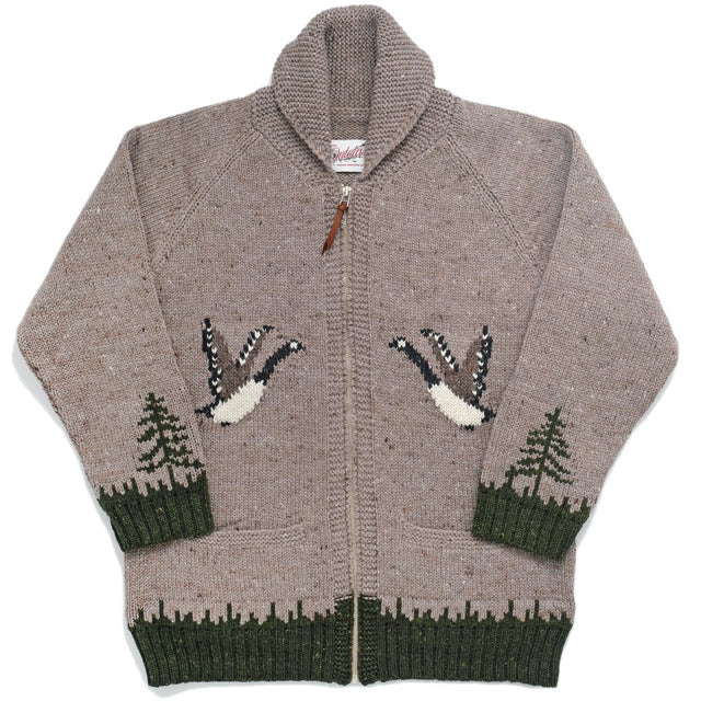 Goose Motif Zip Cardigan