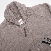 Goose Motif Zip Cardigan