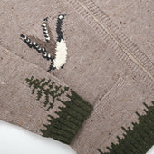 Goose Motif Zip Cardigan
