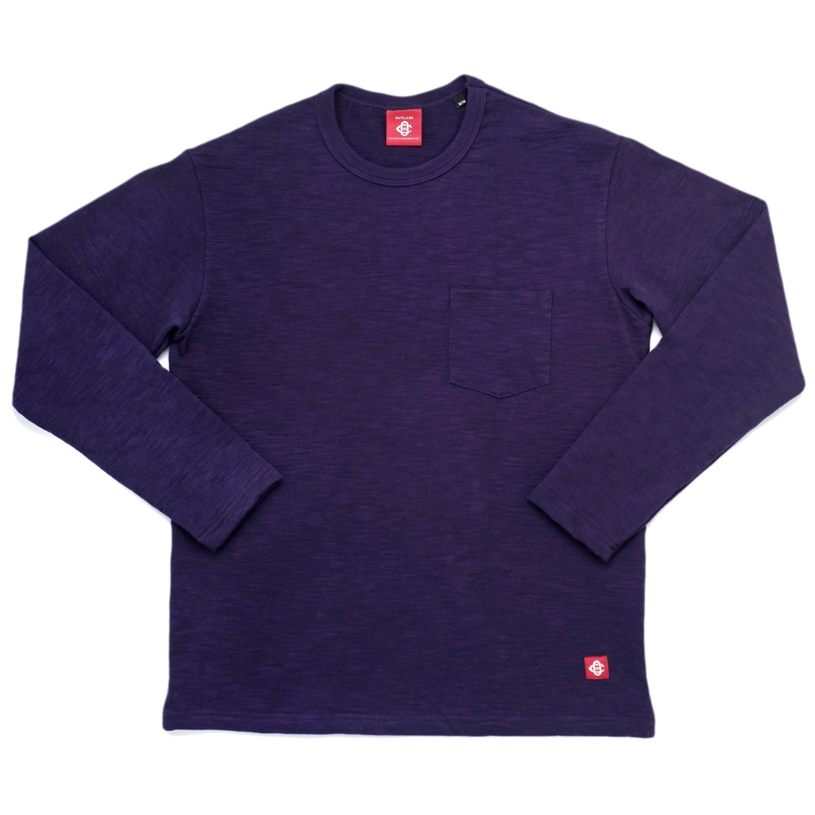 Eggplant Double Slub L S Pocket T Shirt