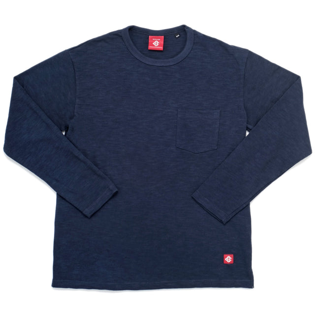 Navy Double Slub L/S Pocket T-Shirt