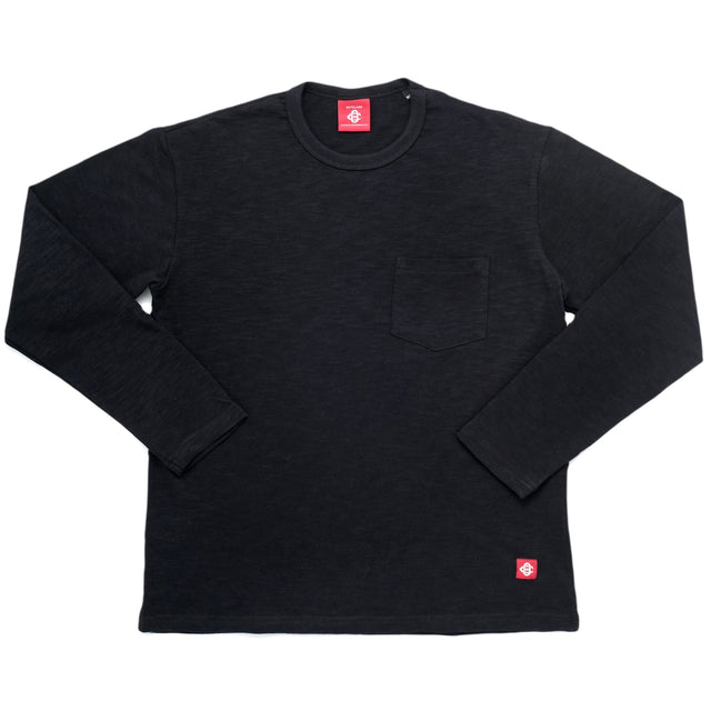 Black Double Slub L/S Pocket T-Shirt