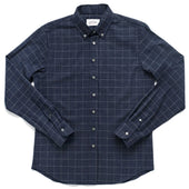 Navy Windowpane Flannel Classic Shirt