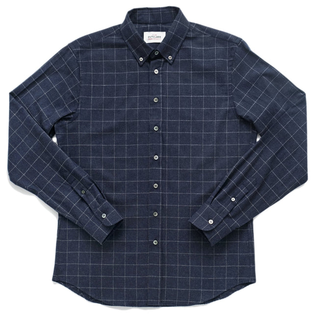 Navy Windowpane Flannel Classic Shirt
