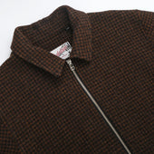 Bronze Houndstooth Zip Overshirt