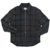 Grey Plaid Zip Overshirt