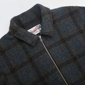 Grey Plaid Zip Overshirt