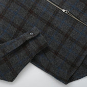 Grey Plaid Zip Overshirt