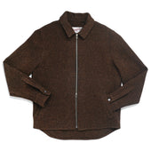 Bronze Houndstooth Zip Overshirt