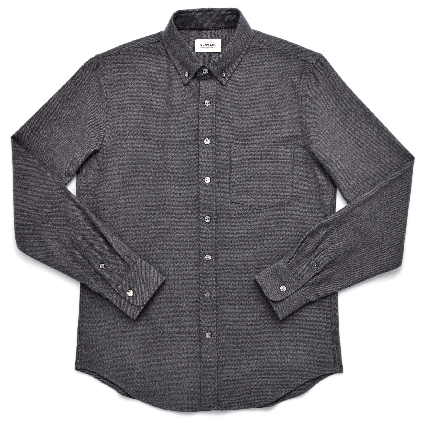 Grey Twill Flannel Shirt