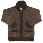 Brown Marl Zip Cardigan