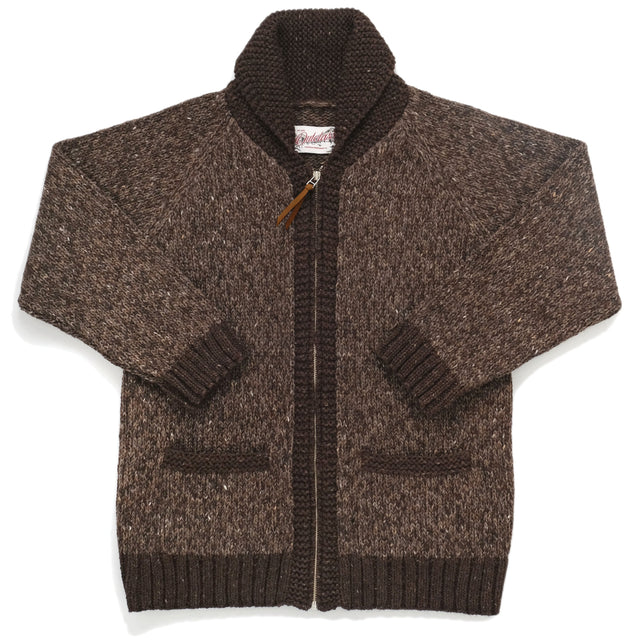 Brown Marl Zip Cardigan
