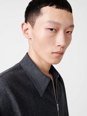 Axia Tropical Wool Shirt In Tarmac Grey