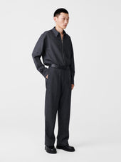 Axia Tropical Wool Shirt In Tarmac Grey