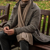 Cashmere Knitted Scarf In Natural