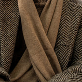 Cashmere Knitted Scarf In Natural