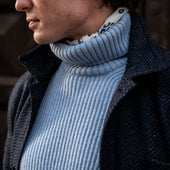 Ribbed Cashmere Blend Roll Neck In