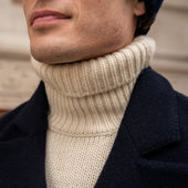 12ply Cashmere Roll Neck Sweater In