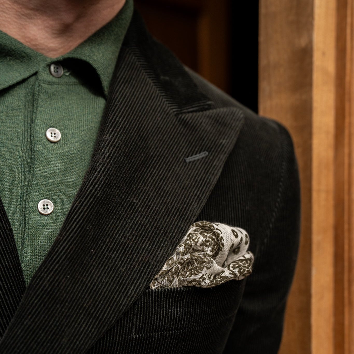 Cashmere And Silk Provence Geometric Pocket Square In