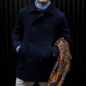 Unstructured Cashmere Blend Knitted Pea Coat