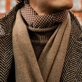 Wool And Silk Houndstooth Neckerchief In
