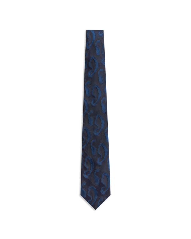 Abstract Paisley Tie - Navy