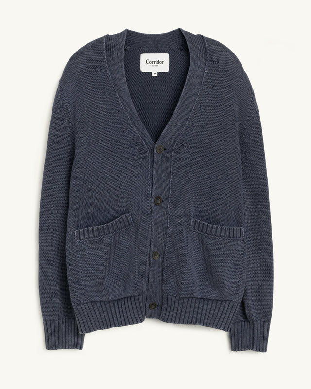 Acid Wash Cardigan - Midnight