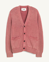 Acid Wash Cardigan - Red