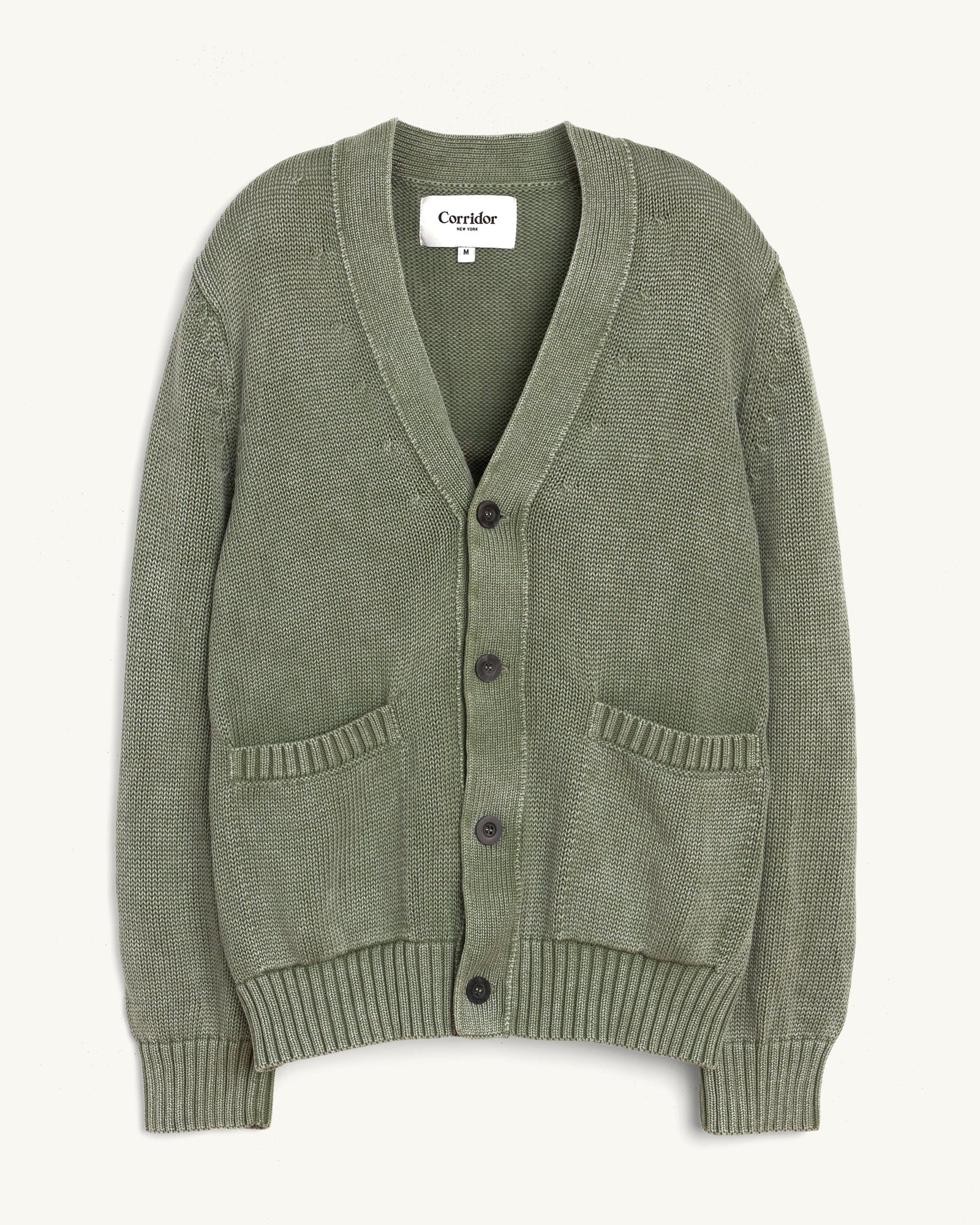 Acid Wash Cardigan - Seafoam