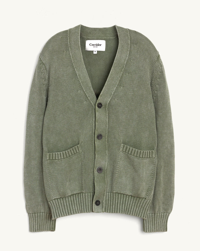 Acid Wash Cardigan - Seafoam