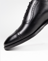 Black Brogue Oxford with Rubber Half Soles