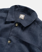 Ss Agerola Lattice Stitched Patchwork Shirt Linen Twill