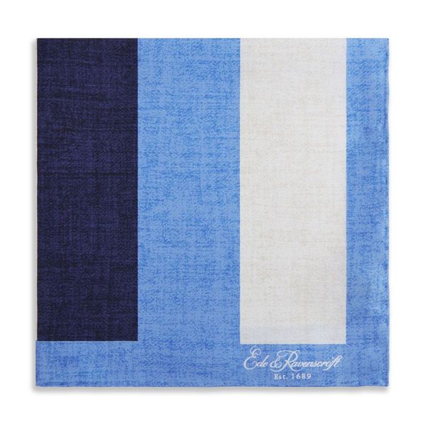 Blue Navy Stripe Pocket Square