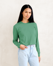 Monday Long Sleeve Crop Top Green