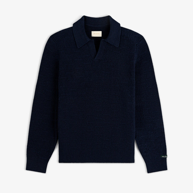 Long Sleeve Boucle Polo