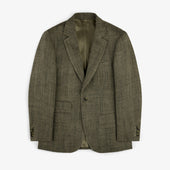Single Breasted Yarn Dyed Linen Suit Jacket